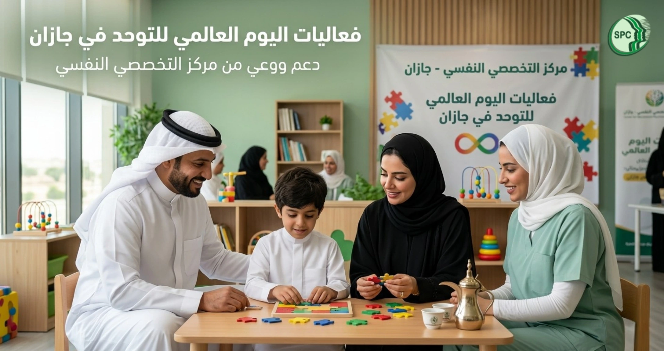 فعاليات اليوم العالمي للتوحد في جازان دعم ووعي من مركز التخصصي النفسي