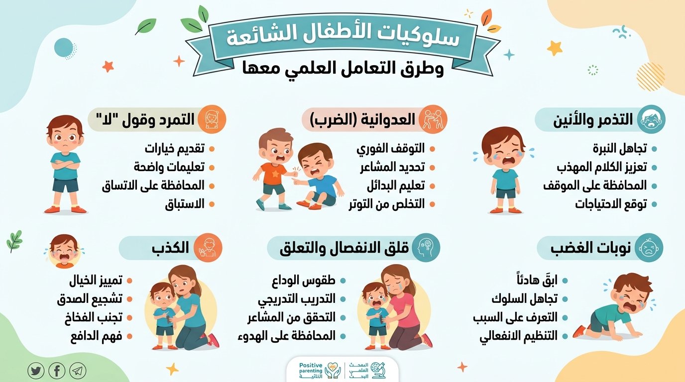 10 سلوكيات شائعة عند الأطفال
